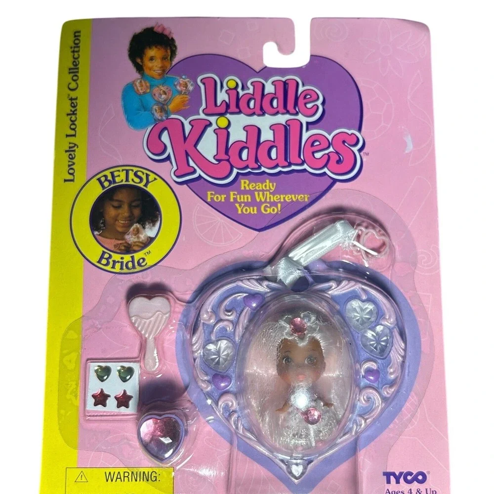 Rare Tyco Liddle Kiddles Betsy Bride Doll Lovely Locket AA 1994 Pink Plastic New